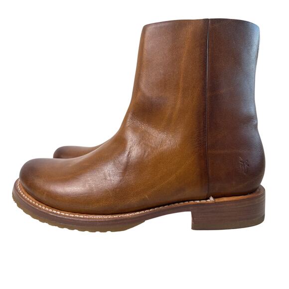 Frye Boot Veronica Ankle 6" Shaft Women's 8B Brown Leather Inside Zip Round Toe - Picture 4 of 11